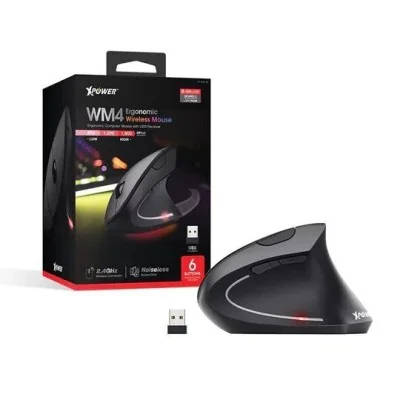 Xpower Wm4 Ergonomic Wireless Vertical Mouse 1800 Dpi- Black